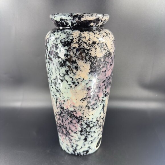 Harris Potteries Chicago Vase Splatter Black Multicolor Glaze Rare Glaze 11inch - Picture 12 of 15